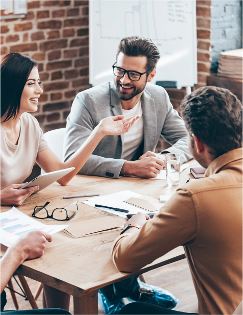 Group of people working at a table